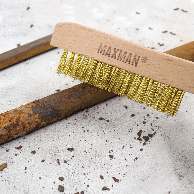 MAXMAN Brass Brush, Soft Brass Bristle Brush, Wire Brushes for