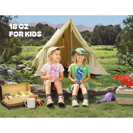 18 oz Kids Insulated Water Bottle: BPA-Free, Easy Clean, Keep Cold 24H, Leakproof, Stainless Steel Cup, Unique Patterns, Dual-Function Lid for School, Travel, Party, Playtime, Gift (Dotty Butterfly)