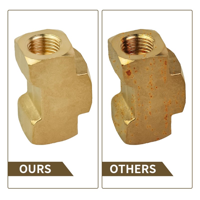 MuRealy 3/16" Brake Line Tee Fitting Kit (4PCS) - Brass