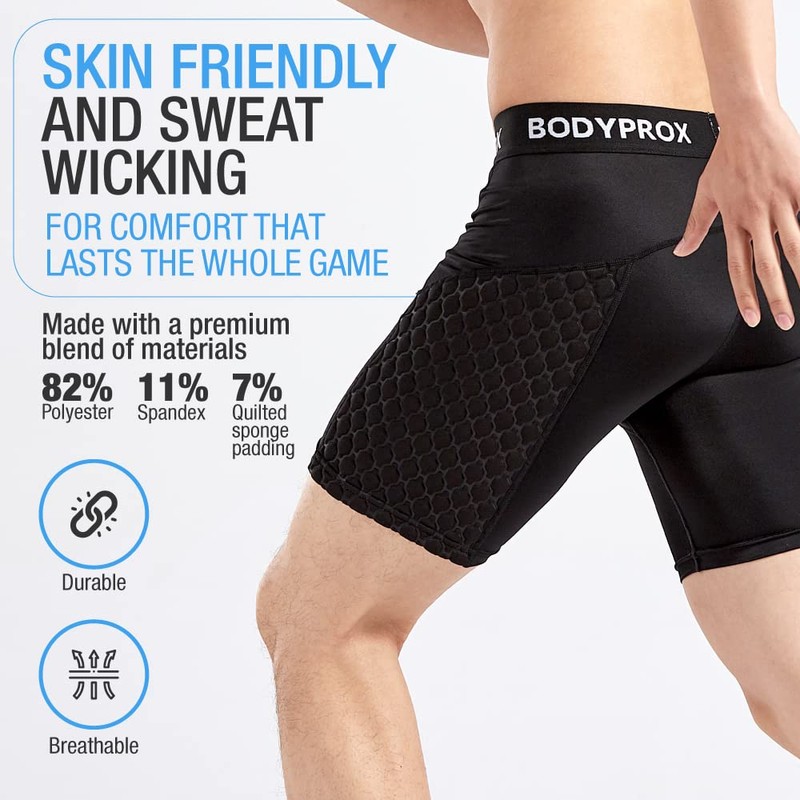 Bodyprox - Pantalones cortos deslizantes de béisbol para hombre, con