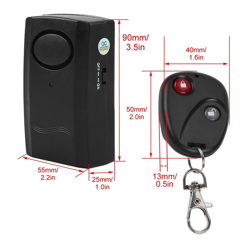120DB Security Remote Control Wireless Vibration Alarm Monitor Detector