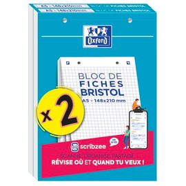 BRISTOL OXFORD PERFORE BLOCKS 148 x 210 cm, 30 Sheets, 210 g, Q5/5, Pack of 2