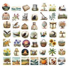 100 Pcs Aesthetic Vintage Scrapbook Cottagecore Stickers Supplies Kit Pack, Flowers Butterfly Waterproof Stickers for Scrapbooking Journaling Craft Bullet Planners