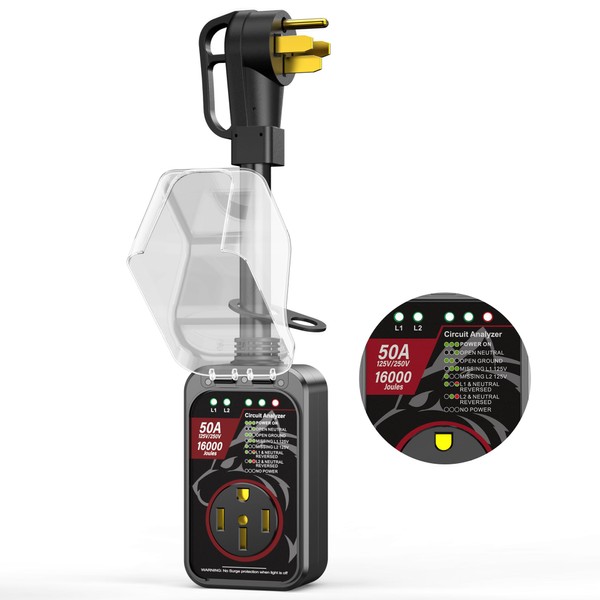 MILLIONHOME MILLIONHOME RV Surge Protector 50 Amp Waterproof, Upgraded 16000