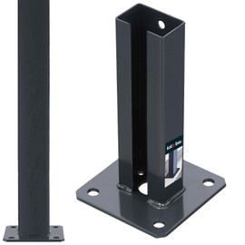 Kotarbau® Post Anchor 60 x 40 mm Post Shoe Fence Post Double Rod Double Post Mesh Mats Dowel Plate Post Anchor Screw-On Base Plate Powder-Coated