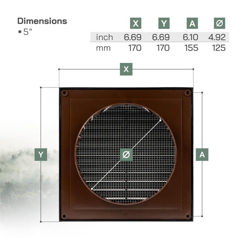 Vent Systems 125mm Outdoor Vent Cover - Bathroom Exhaust Vent