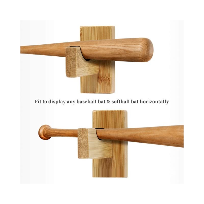 Shiwaki Baseball Bat Rack Bamboo Wood Baseball Rack Hanging Baseball