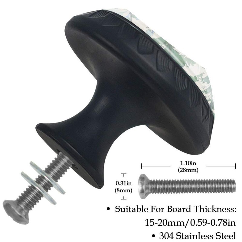 Woodland Forest Green Earth Tones Rustic Print Cabinet Dresser Knobs