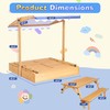 Haverchair Kids Wooden Sandbox with Picnic Table, 2-in-1 Large Sand