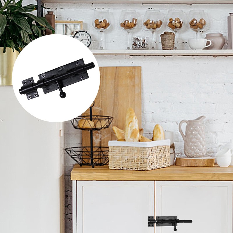Barrel Bolt Latch Slide Bolt Latch Hardware 6.3 Inch Black
