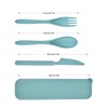 Reusable Wheat Straw Cutlery with Case, Portable Dark Utensils Set