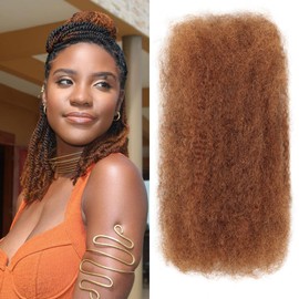 Vecago Afro Kinkys Bulk Human Hair, 12 inch 4c Curly Hair for Permanent Sister Locs/Mini Twists/Braids/Repair Can Dye and Bleach(50 Gram),#30