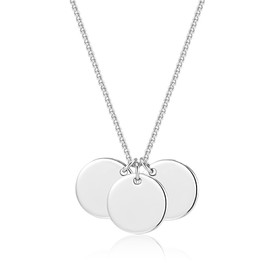 ALEXCRAFT Silver 925 Women's Necklace, 14K Gold-Plated Waterproof Skin Friendly Boho Necklace with 3 Coin Plate Pendant, Silver/Gold Adjustable Necklaces Chains for Women Men