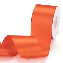 IHKFILAN Satin Ribbon in Tarrid Orange (50 mm x 22.86 m) - Matt Shiny Gift Elegant Ribbon for Decorating, Crafts, Wrapping Special Gifts, Weddings, Christenings