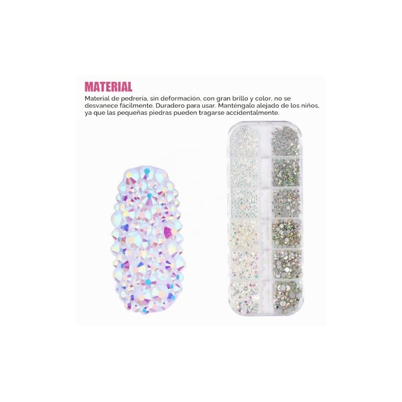HASTHIP® Kit de Arte de Uñas con Diamantes Imitación Multicolor,Herramientas