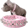 Oiltomn Adjustable Leather Spiked Studded Dog Collars Small Medium Large