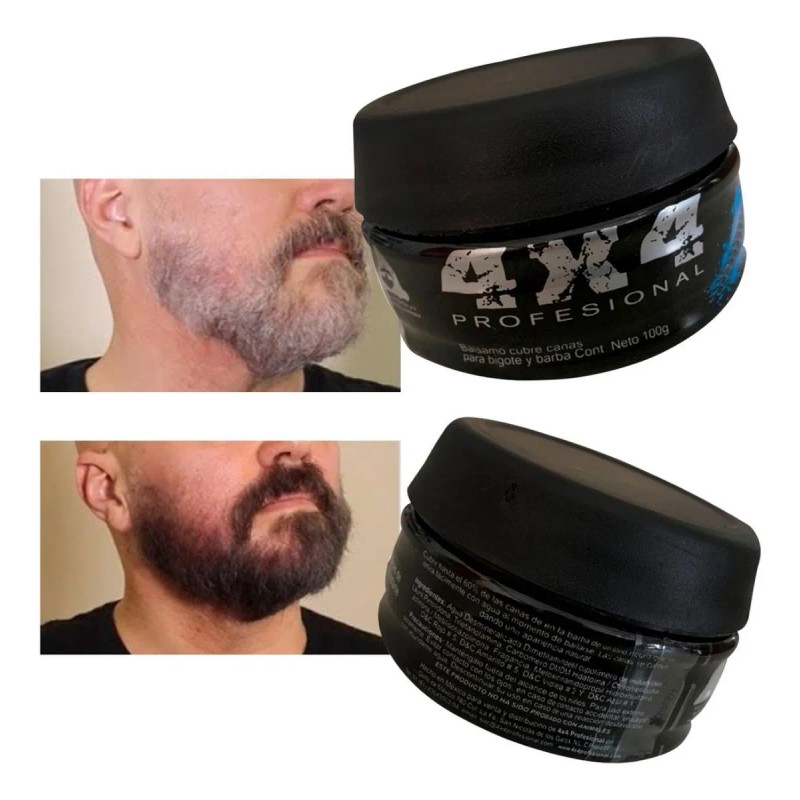Cera Balsamo Pinta Canas, Barba Y Bigote 4x4 + Cepillo