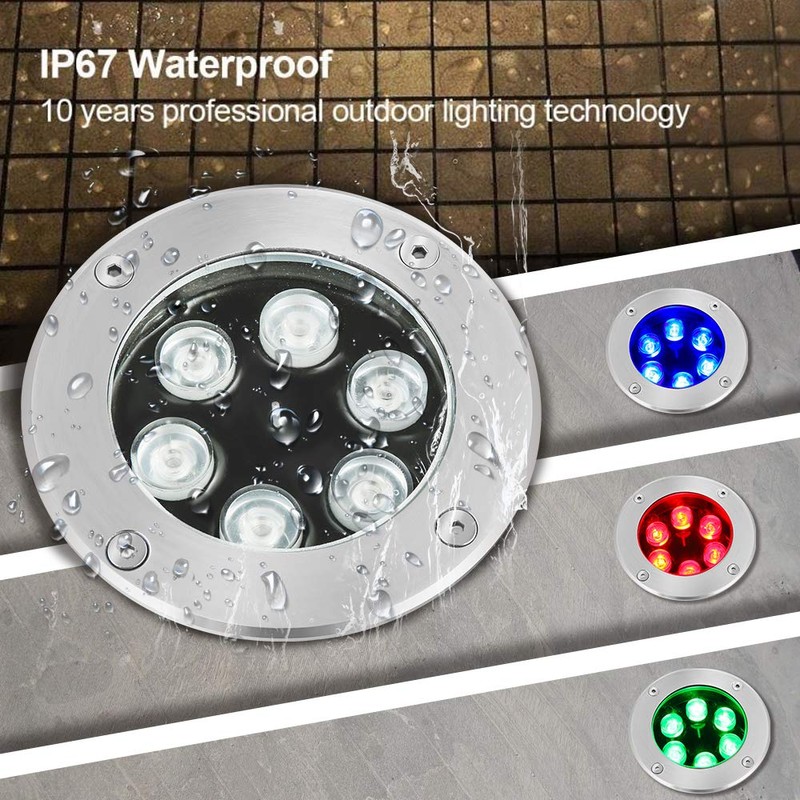RSN LED Landscape Lighting 18W RGB Underground Light IP65 Waterproof