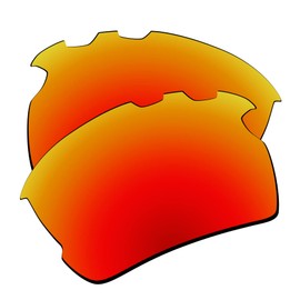 EZReplace Lenses Replacement for Oakley Flak 2.0 XL Vented OO9188 Sunglasses (Polarized Lenses), Fire Red, One Size