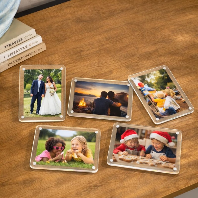 Leoriaie 6 PCS Magnetic Picture Frame for Fridge, 4 x