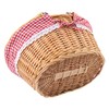 Geytetqi 14.2 Inch Natural Wicker Basket with Linen Cotton Cloth