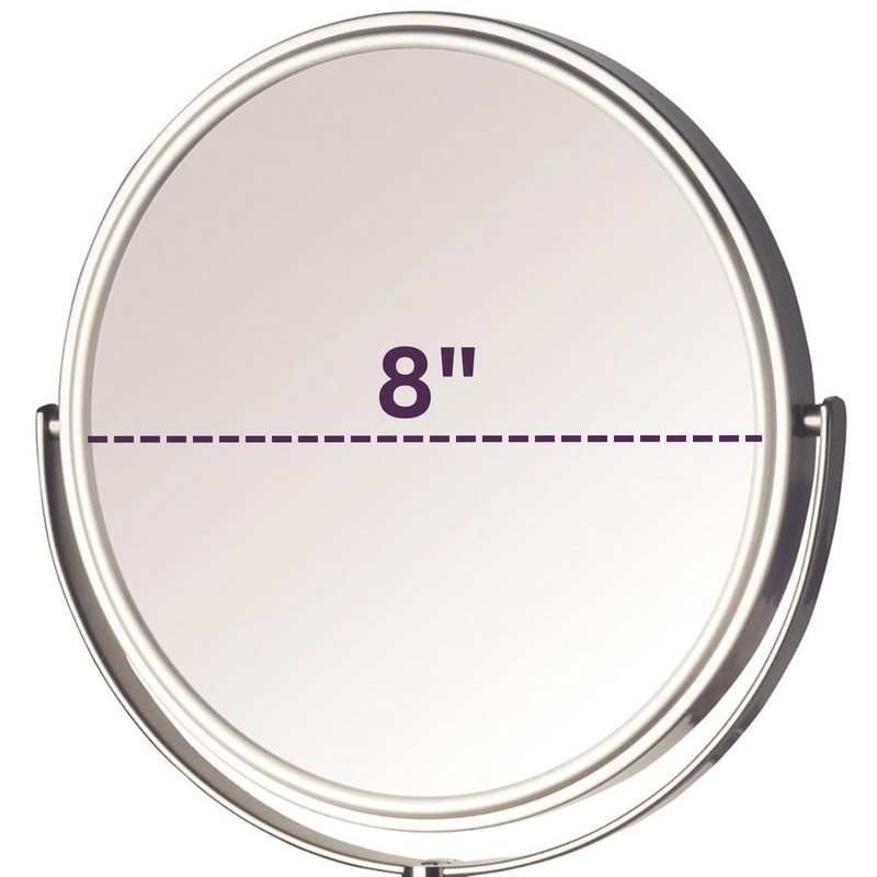 JERDON Two-Sided Wall Mounted Nickel Finish Makeup Mirror - 5X-1X