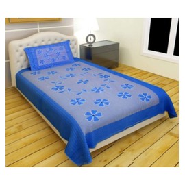Supreme Home Collective 144 TC Microfibre Single Bedsheet with 1 Pillow Cover - Blue