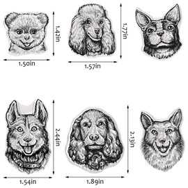 6 Dogs Clear Rubber Stamps for Card Making - Bichon, Husky, Poodle, Puppy Transparent Seal Stamps for Animal DIY Crafting