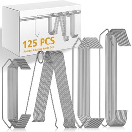 MorningRo 125 Pcs Powder Coating Hooks, Powder Coating Kit for Most Common Scenarios, 4 Styles V Hook