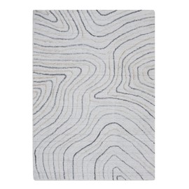 Rugsotic Carpets Hand Woven Flat Weave Kilim Polyester ECO-Friendly Area Rugs - 4'x6', Rectangle Shape, Beige Multicolor Color, Abstract Modern Design, Low Pile Handmade Area Rugs (DP0001)