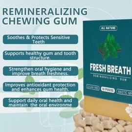 Remineralizing Chewing Gum - Frankincense Mint Flavor - All Natural Mastic Mint Gum, Sugar-Free, Fresh Breath (4-Pack)