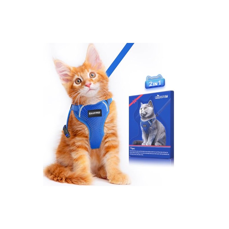 Halypet Cat Harness and Leash Set [ MAX Safety Third
