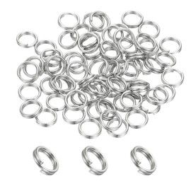 PATIKIL Round Split Ring, 60 Pcs 6mm Small Split Rings with Double Loops Metal Small Key Circle for Key Chains Jewelry Making DIY Craft Ornaments Accessories Pendants, Silver