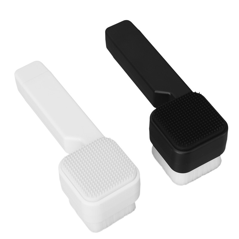 2Pcs Facial Cleansing Brush Effective Soft Black White Square Face