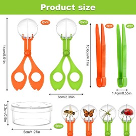 Bug Hunting Kit, 12 Pcs Bug Collecting Kit for Kids with Transparent Observation Boxes, Bug Catcher for Outdoor Nature Adventures