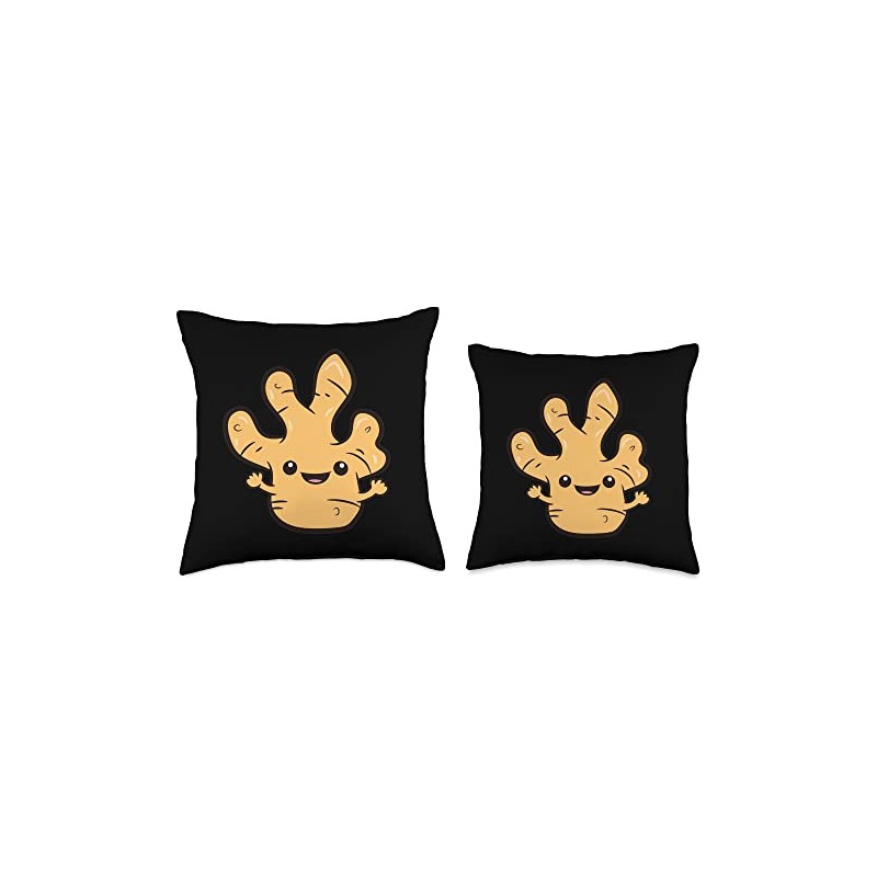Ginger Lover Kawaii Ginger Root Vegetable Love Ginger Throw Pillow