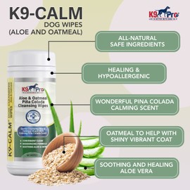 K9 Pro Dog Wipes for Paws and Butt Cleaning Deodorizing - All Natural Pet Wipes for Dogs, Premium Puppy Wipes for Dogs Feet and Dog Face Wipes, Dog Paw Wipes, Dog Bath Wipes for Dogs Feet (120 Count)