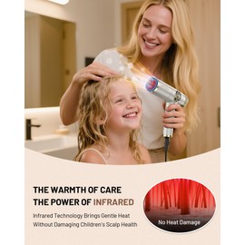 Infrared Ionic Hair Dryer Dual Voltage Travel Hair Dryer 2000W Fast Drying Lightweight Low Noise Diffuser - Professional Blow Dryer No Heat Damage for Curly Hair Women Europe Travel