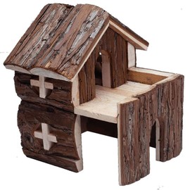 A&E Cage Company 52401447: Hut Nibble Log Cabin 2 Story