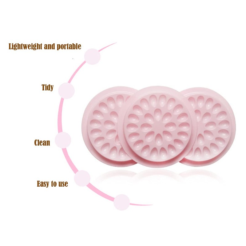 Happyupcity 20PCS Pink Plastic Flower Shape Eyelash Glue Holder Dispenser
