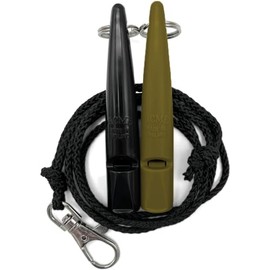 ACME Dog Whistle No. 211.5 with Whistle Band | Double Pack | 2 Whistles Including 2 Bands | Ideal for Recall - Loud and Far-reaching (Black + Olive Drap)