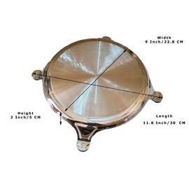 Sahishnu Online & Marketing Stainless Steel Chakla & Belan, Stainless Steel Circular Board and Rolling Pin for Kitchen, Steel Roti Chapati Board and Steel Rolling Pin