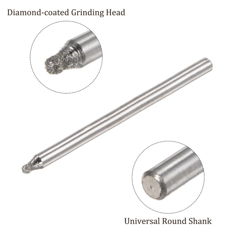 Kozelo 50pcs Diamond Grinding Bit - [2mm Dia 120 Grtis]