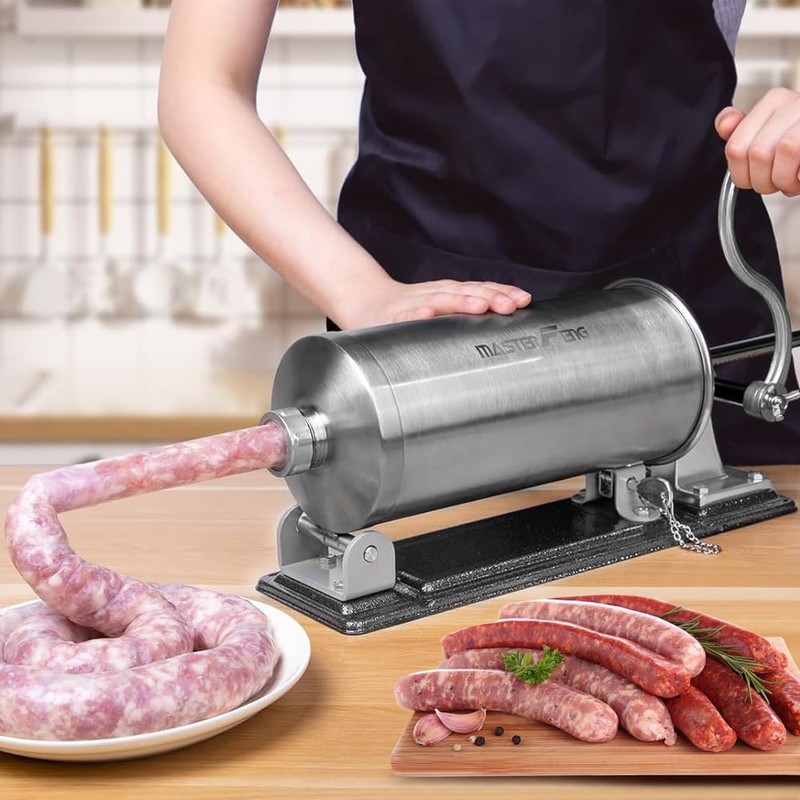 MASTER FENG 6 LBS Sausage Stuffer Horizontal Stainless Steel Stuffing