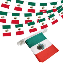 Anley United Mexican States String Pennant Banners, Patriotic Events 16th of September Mexican Independence Decoration Sports Bars - 33 Feet 38 Flags