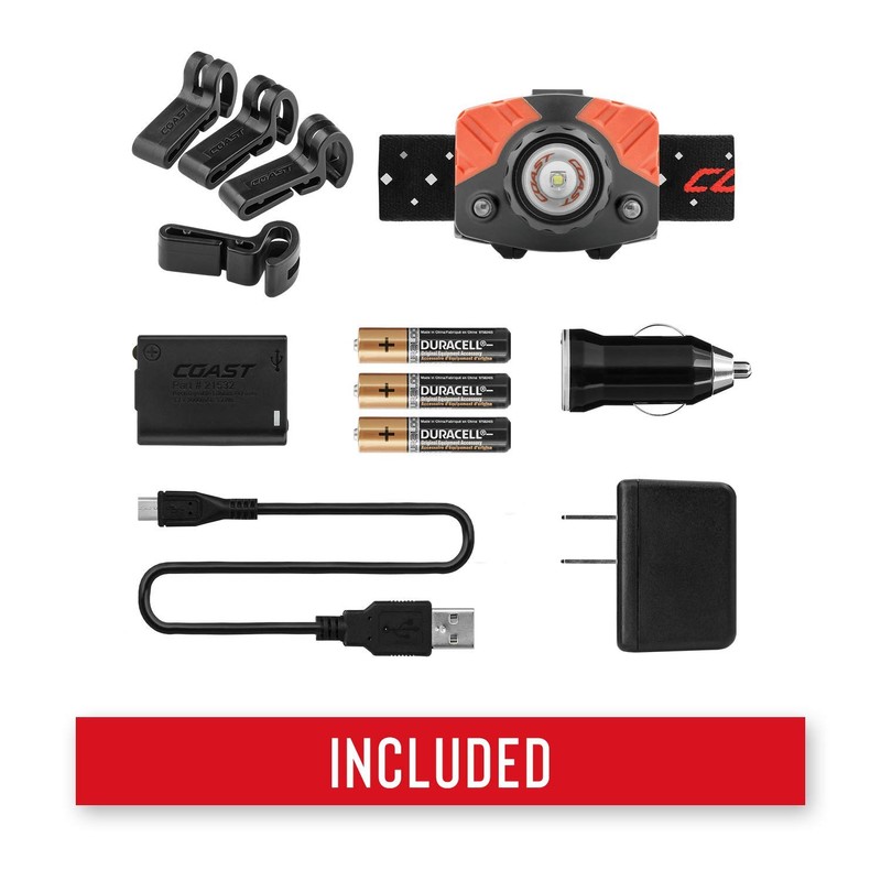 Coast FL75R Rechargeable 530 Lumen Dual Color Focusing LED Headlamp,