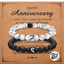 CERSLIMO Couple Bracelets Gifts for Couples Anniversary Bracelets Gifts for Men Women, Happy Anniversary for Couple Anniversary Valentines Day Christmas for Him Her