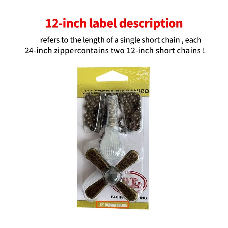 Ceiling Fan Pull Chain, 𝟭𝟮 𝗶𝗻𝗰𝗵 Extra Long with Decorative