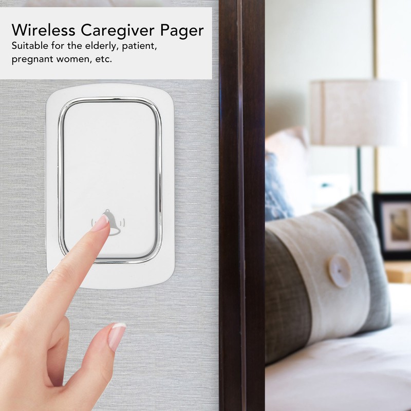 Wireless Doorbell Set Self Powered IP68 Waterproof Long Range Caregiver