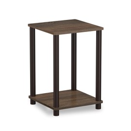 FURINNO Turn-N-Tube Haydn End Table, 1-Pack, Walnut/Brown